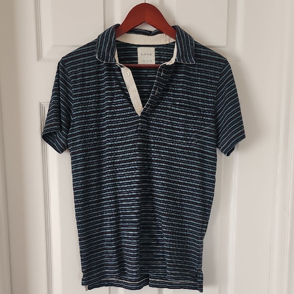 Billy Reid Striped Polo Shirt - Size M, Preppy, Modern, Smart Casual, Coastal - Picture 1 of 6